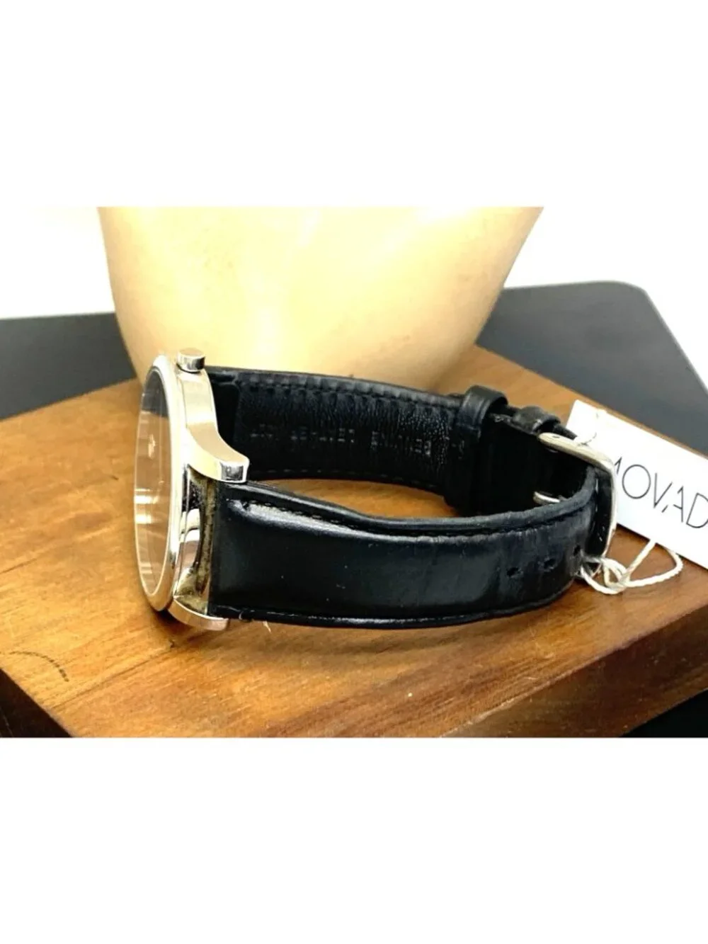 Movado Men's Watch 0606502 Museum Swiss Quartz Black Dial Leather Band 40mm